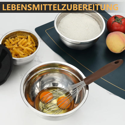 Rührschüssel Set Edelstahl Salatschüssel Stapelbar Spülmaschinenfest