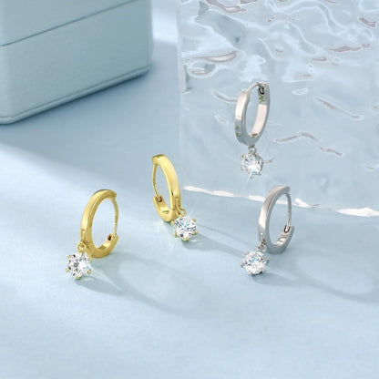 Echtgold Creolen Ohrringe Zirkonia Silber 925 Damen Schleifen Design