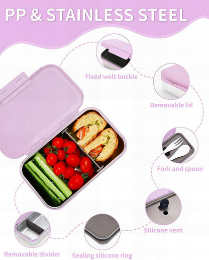 Edelstahl Lunchbox mit Trennwänden für Kinder
