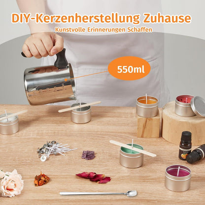 DIY Kerzenherstellung Set Sojawachs Dosen Farbstoffe Blumen Öle 41-teilig