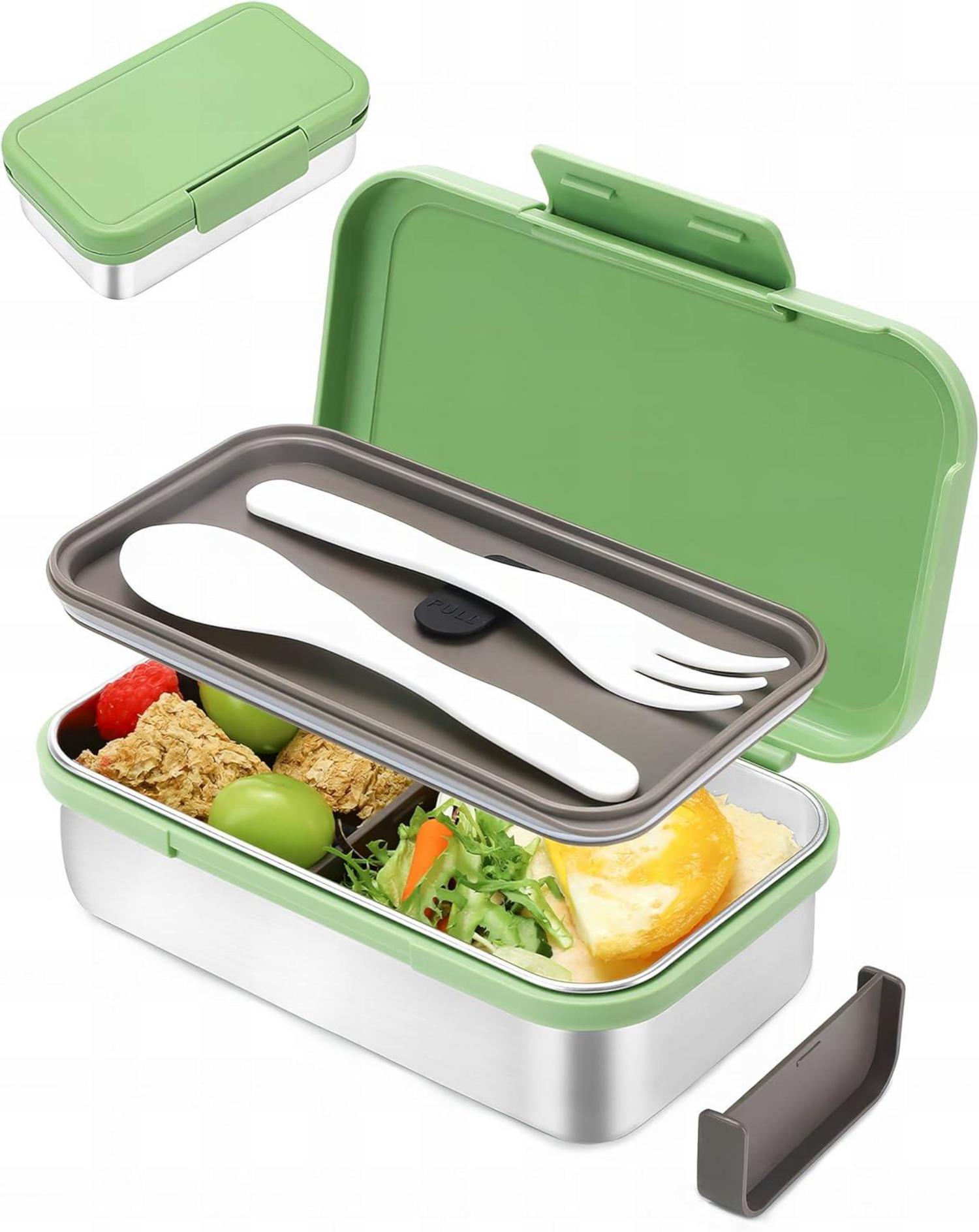 Kinder Brotdose Edelstahl Lunchbox Trennwände 900ML Snackbox