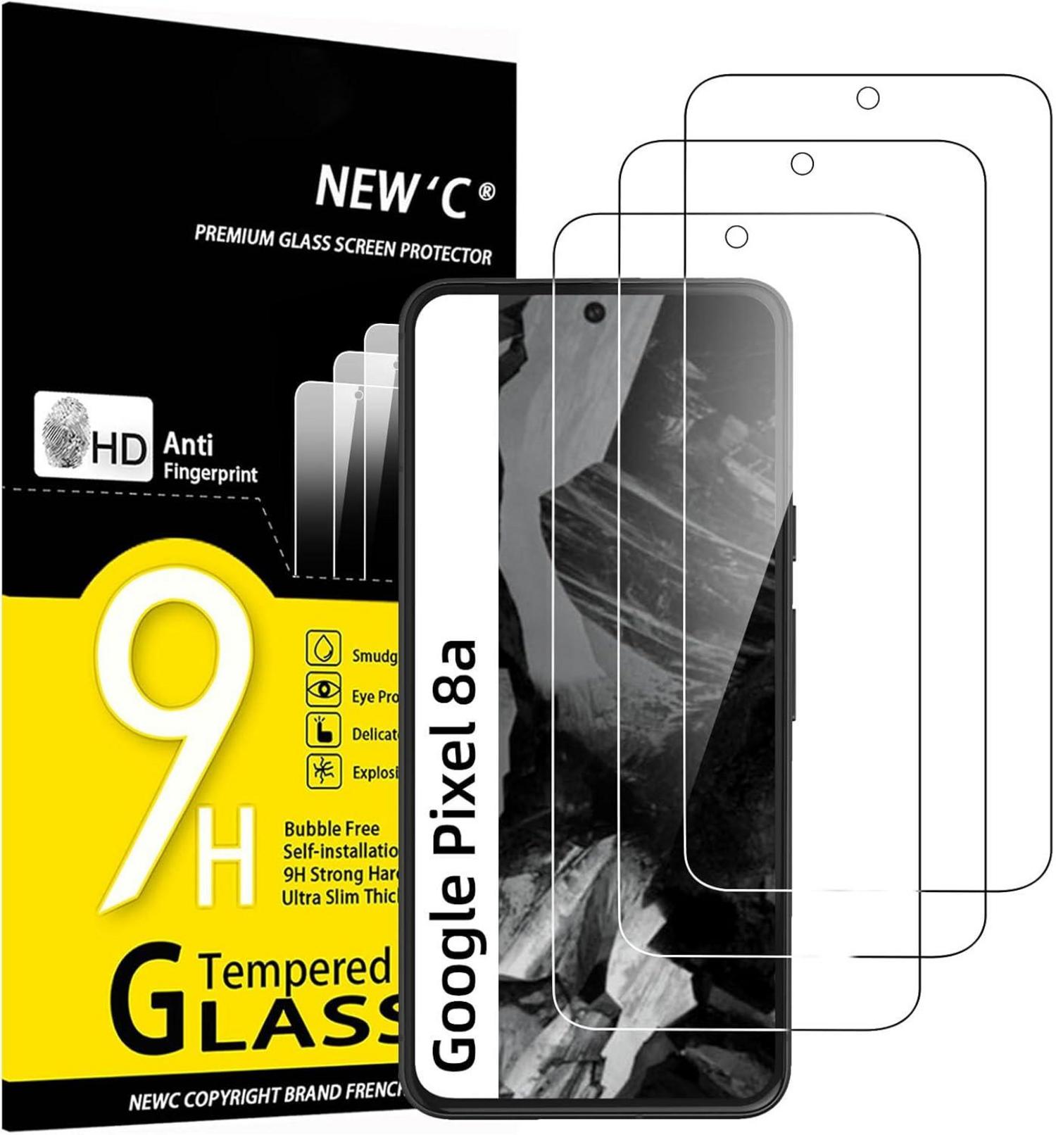 Panzer Schutz Glas Google Pixel 8A 3er Set 9H Härte Ultra-klar