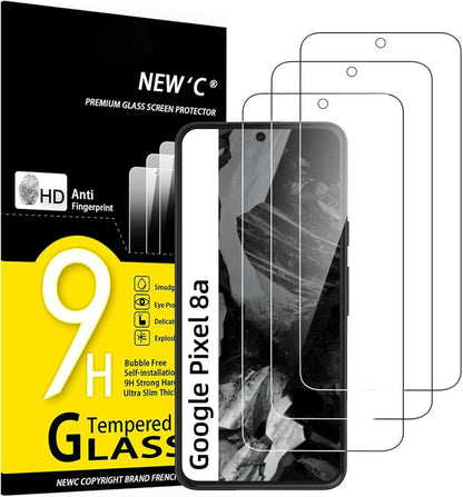 Panzer Schutz Glas Google Pixel 8A 3er Set 9H Härte Ultra-klar