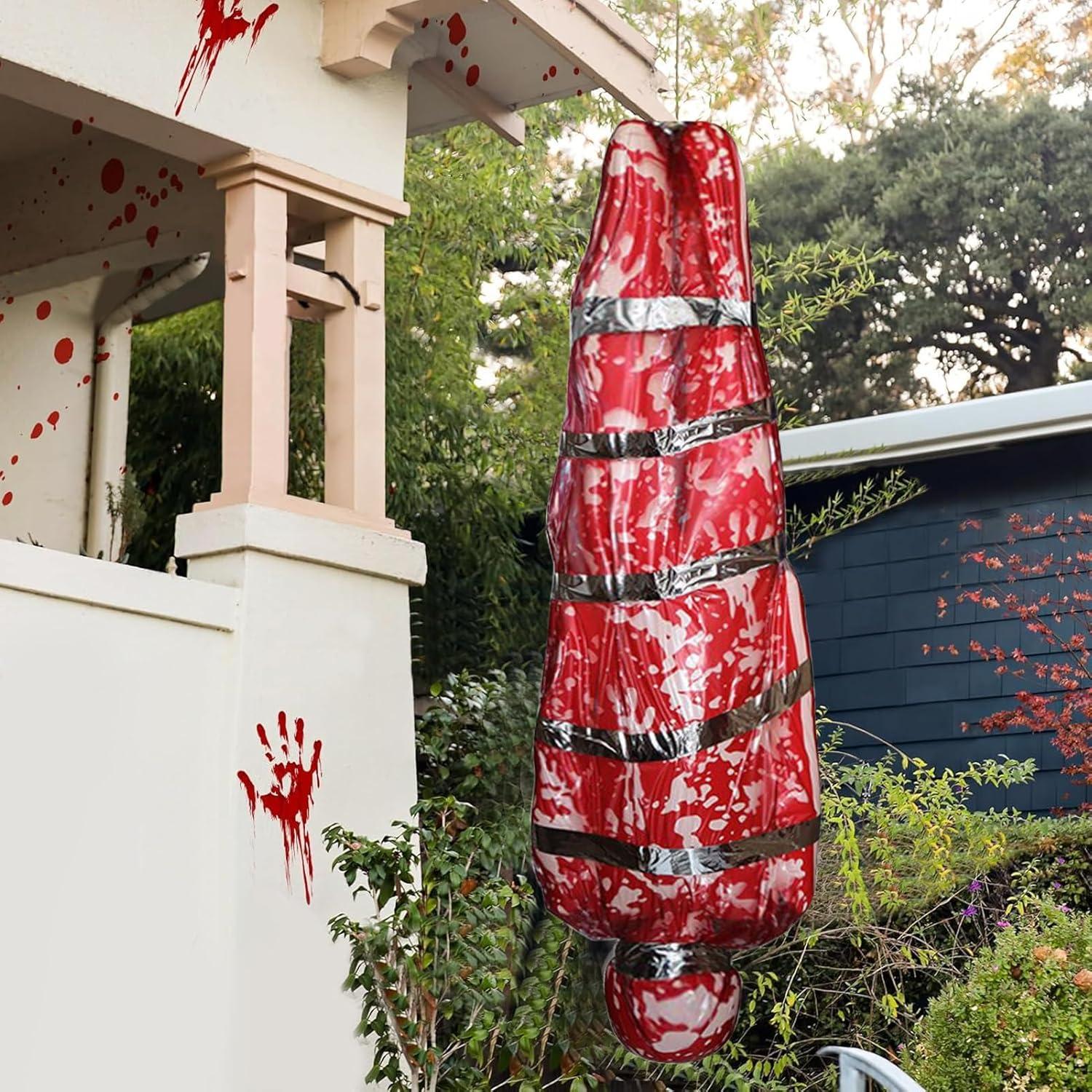 Halloween Deko Leichensack Aufblasbare Gefälschte Leiche 2024 Neu Rot
