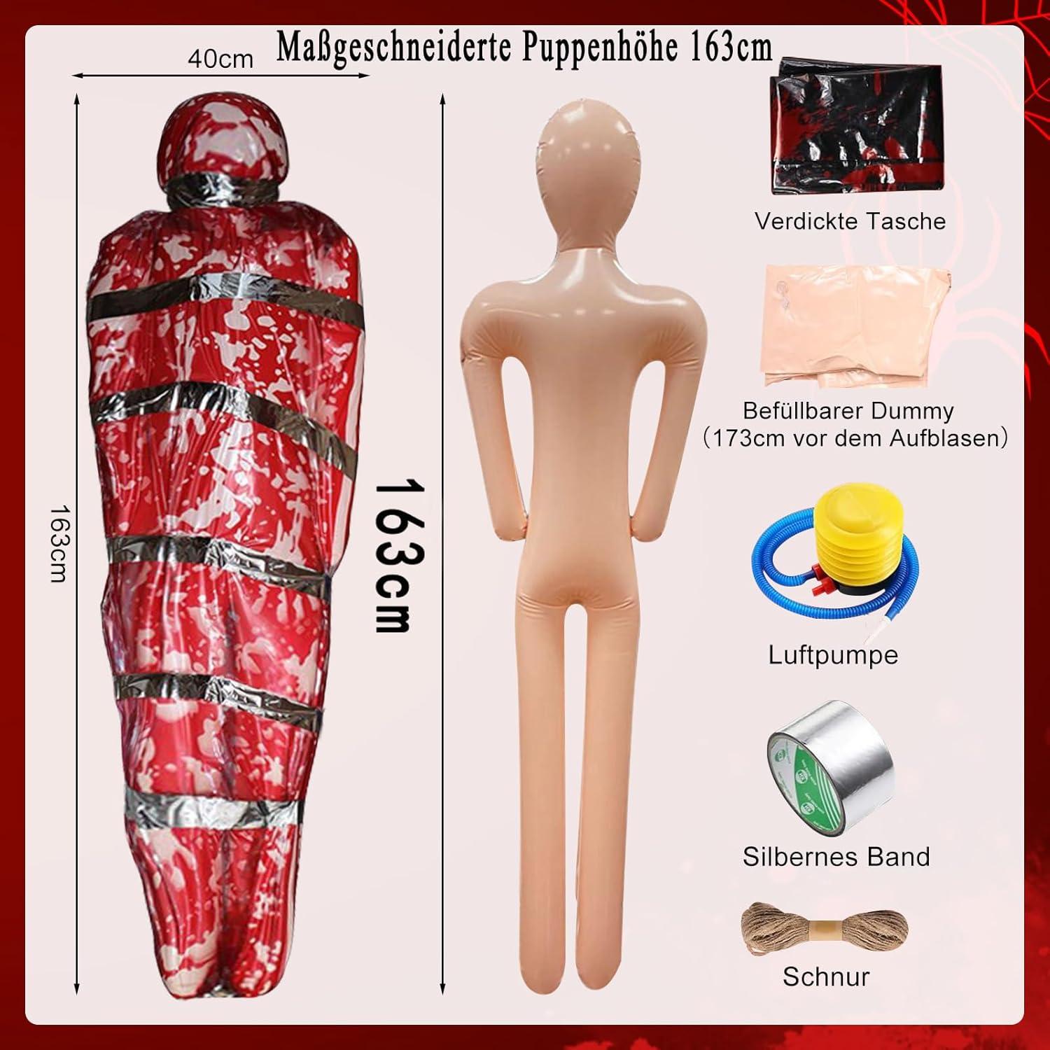 Halloween Deko Aufblasbare Leiche Garten Requisiten 2024 Rot