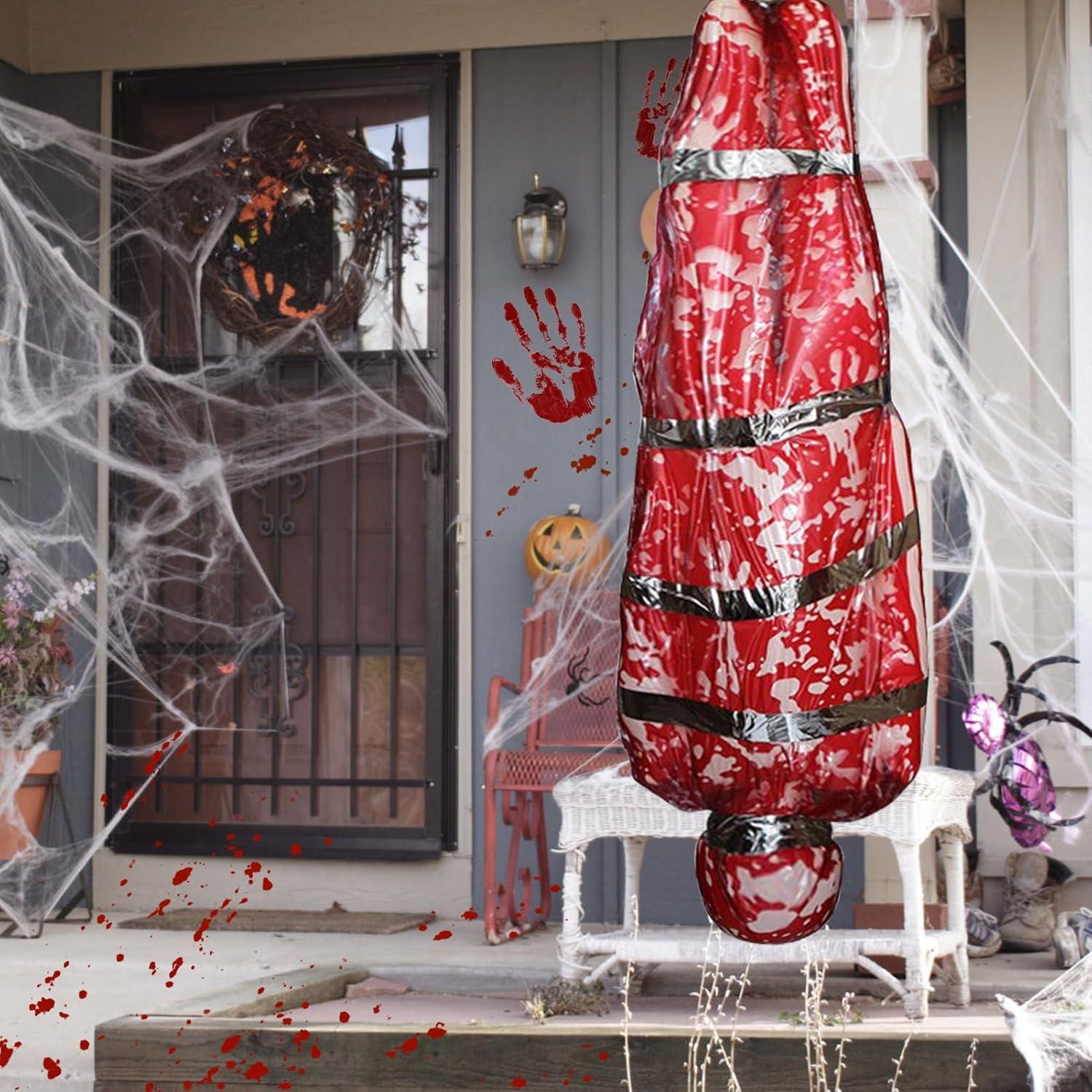 Halloween Deko Leichensack Aufblasbare Gefälschte Leiche 2024 Neu Rot