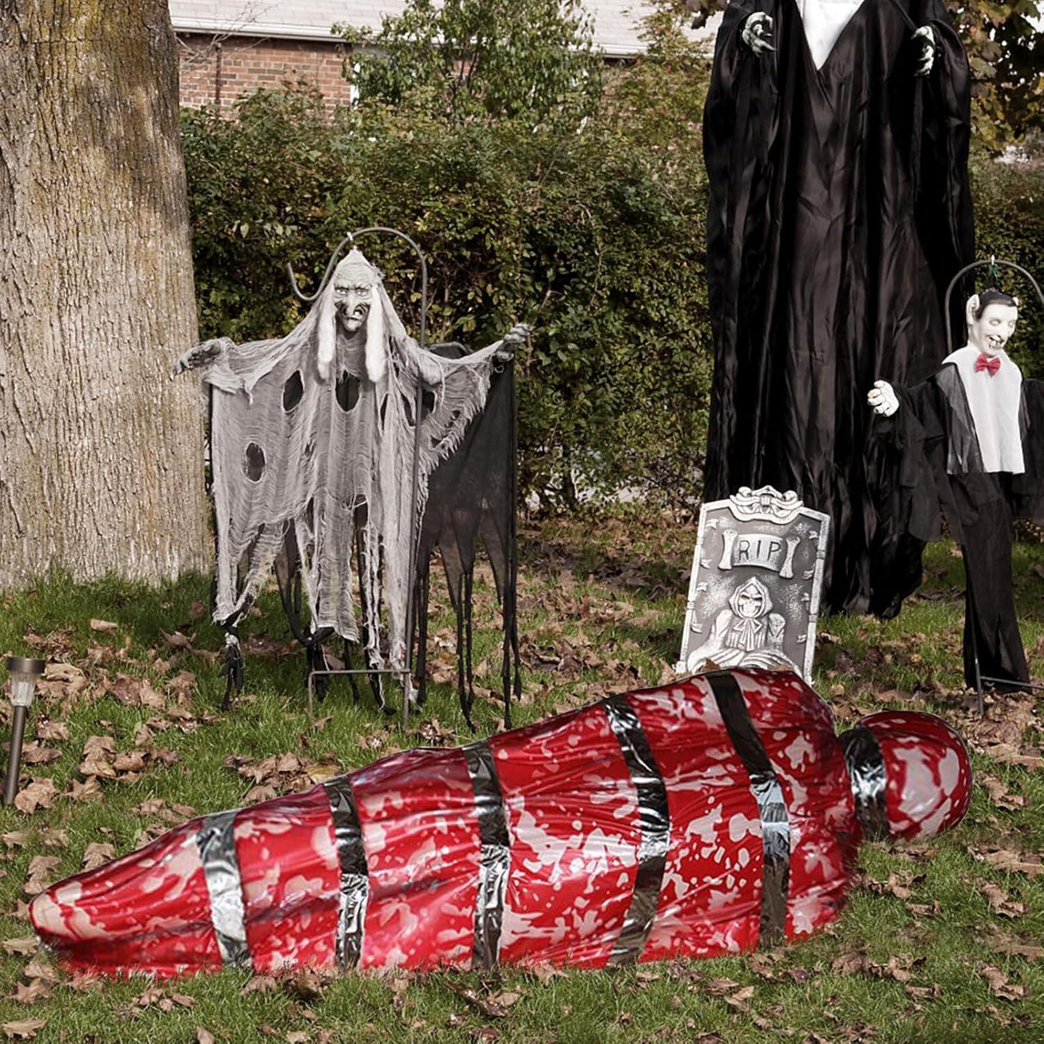Halloween Deko Leichensack Requisiten Aufblasbar Gefälschte Leiche Rot 2024