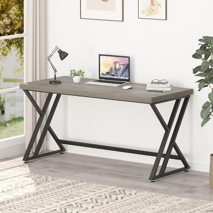 Studiertisch Industrie Design 140x60x75,5cm Grau Schwarz