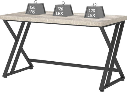 Schreibtisch Industrie Design Studiertisch 140x60x75.5 cm Grau Schwarz