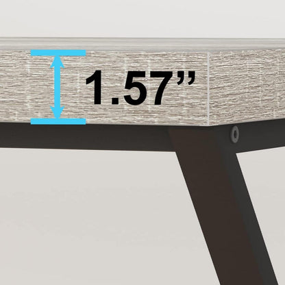 Vintage Computertisch 120x60x75.5 cm Holz Metallgestell Grau