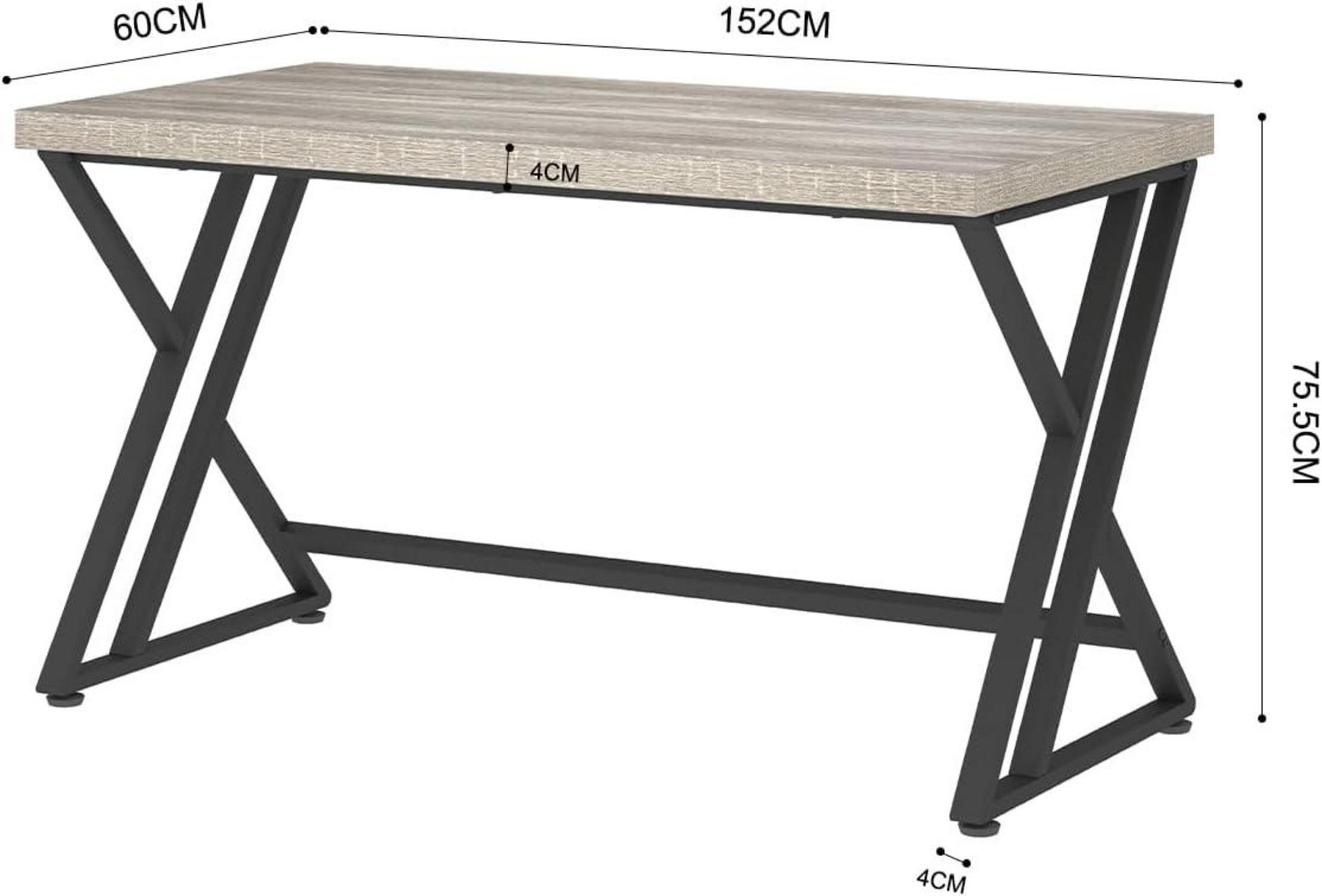 Industrie-Stil Schreibtisch Computertisch 152x60x75.5cm