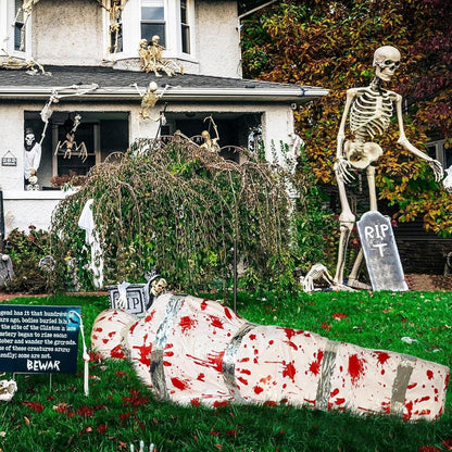 Halloween Deko Leichensack Weiß Aufblasbar Gefälschte Leiche 2024 Neu