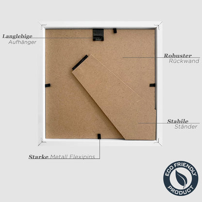 Bilderrahmen 15x15cm Weiß Holz 3er Set Quadratisch