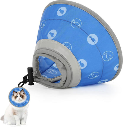 Halskrause Katze Wasserdicht Weich Verstellbar Nach OP (Blau