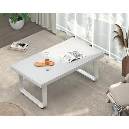 Mudmasa Couchtisch Weiß Holz Moderner Klein 100x55x46.5cm