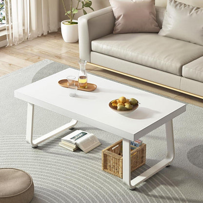 Mudmasa Couchtisch Weiß Holz Moderner Klein 100x55x46.5cm