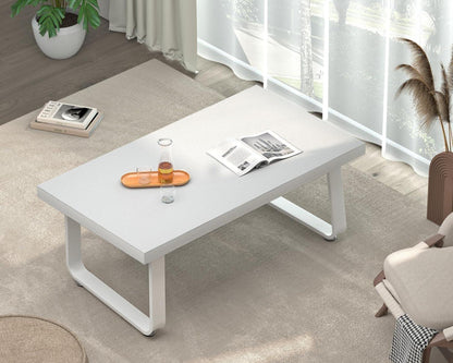 Moderner Couchtisch Weiß aus Holz für Wohnzimmer 100x55x46.5 cm