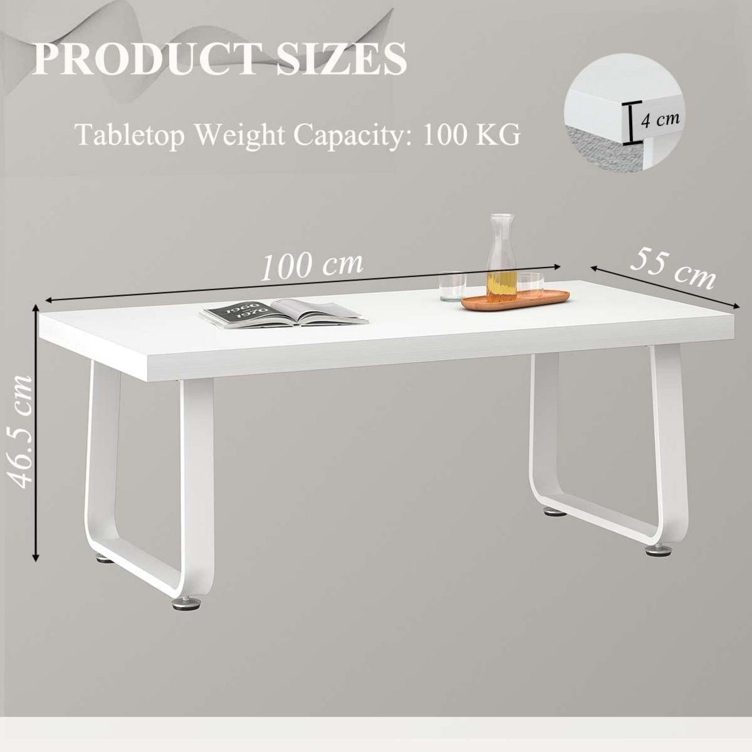 Mudmasa Couchtisch Weiß Holz Moderner Klein 100x55x46.5cm
