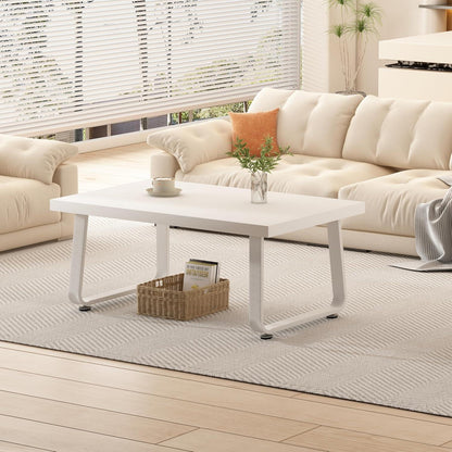 Moderner Couchtisch Weiß aus Holz 100x55x46.5 cm