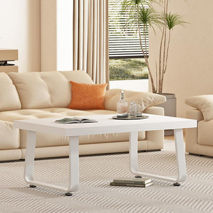 Weißer Couchtisch aus Holz, moderner Sofatisch 100x55x46.5 cm
