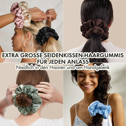 LILYSILK Damen Jumbo Haargummi Maulbeerseide Schwarz