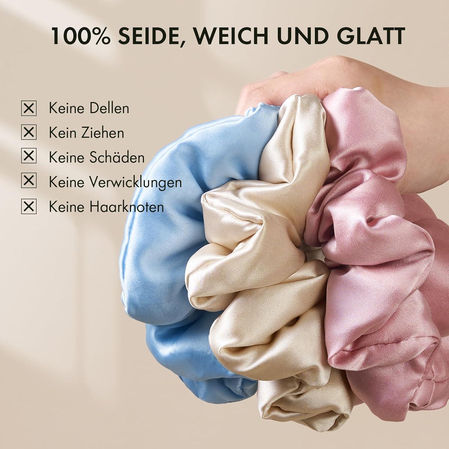 Jumbo Haargummi Damen 100% Maulbeerseide Riesen-Pferdeschwanzhalter XL Haarband