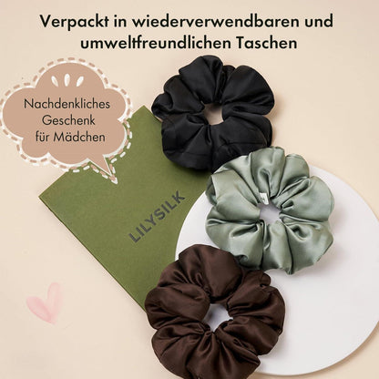 Jumbo Haargummi Damen 100% Maulbeerseide Riesen-Pferdeschwanzhalter XL Haarband