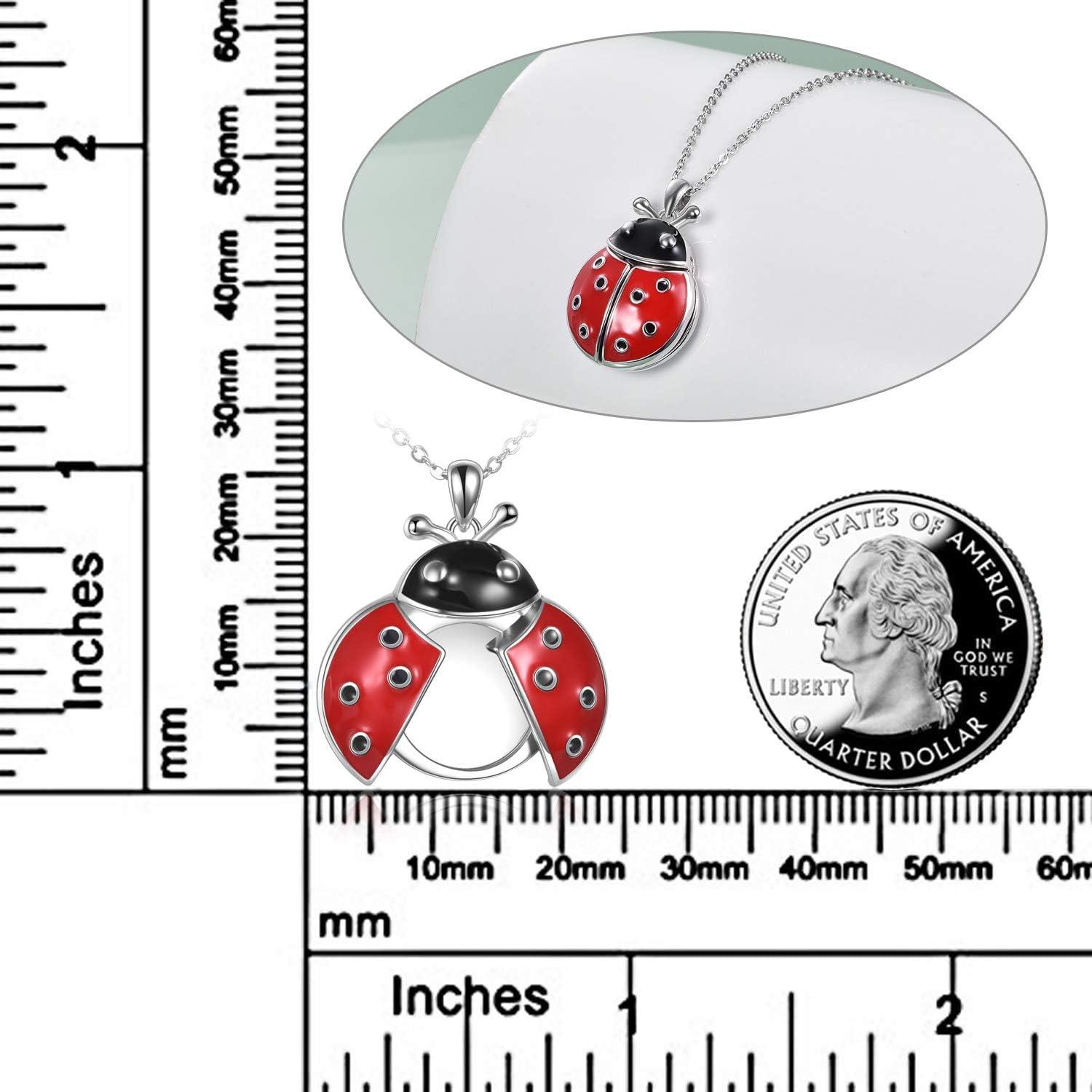VONALA Marienkäfer Medaillon Halskette Sterling Silber Damen Geschenke