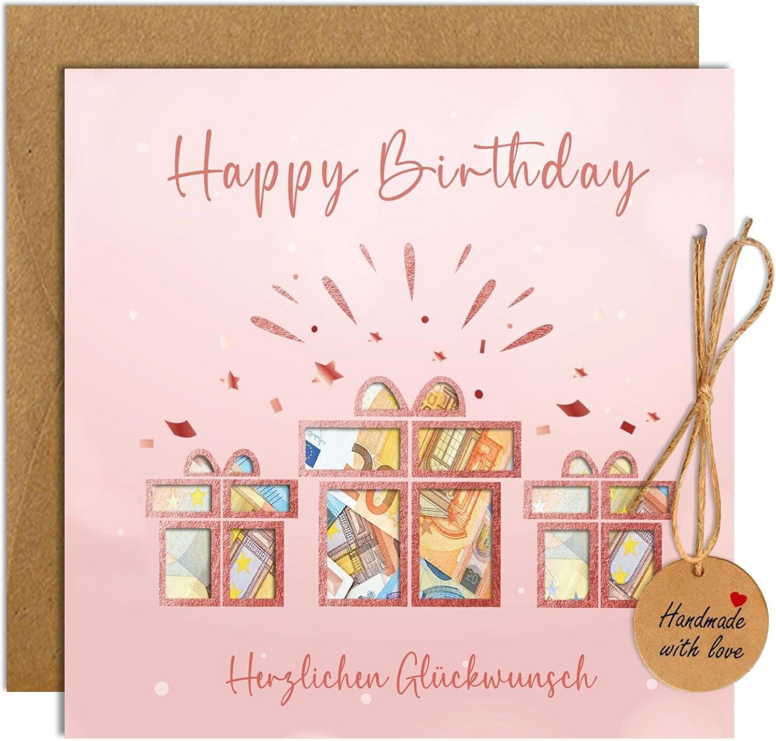 Geldgeschenk Geburtstag Verpackung Frau Umschläge Rose Gold