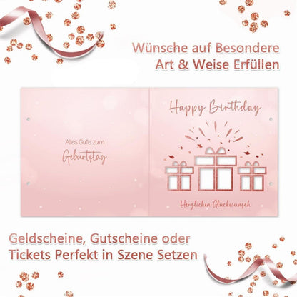 Geldgeschenk Geburtstag Verpackung Frau Umschläge Rose Gold