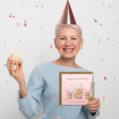 Geldgeschenke Verpackung Geburtstag Frau Umschlag Karte Rosegold