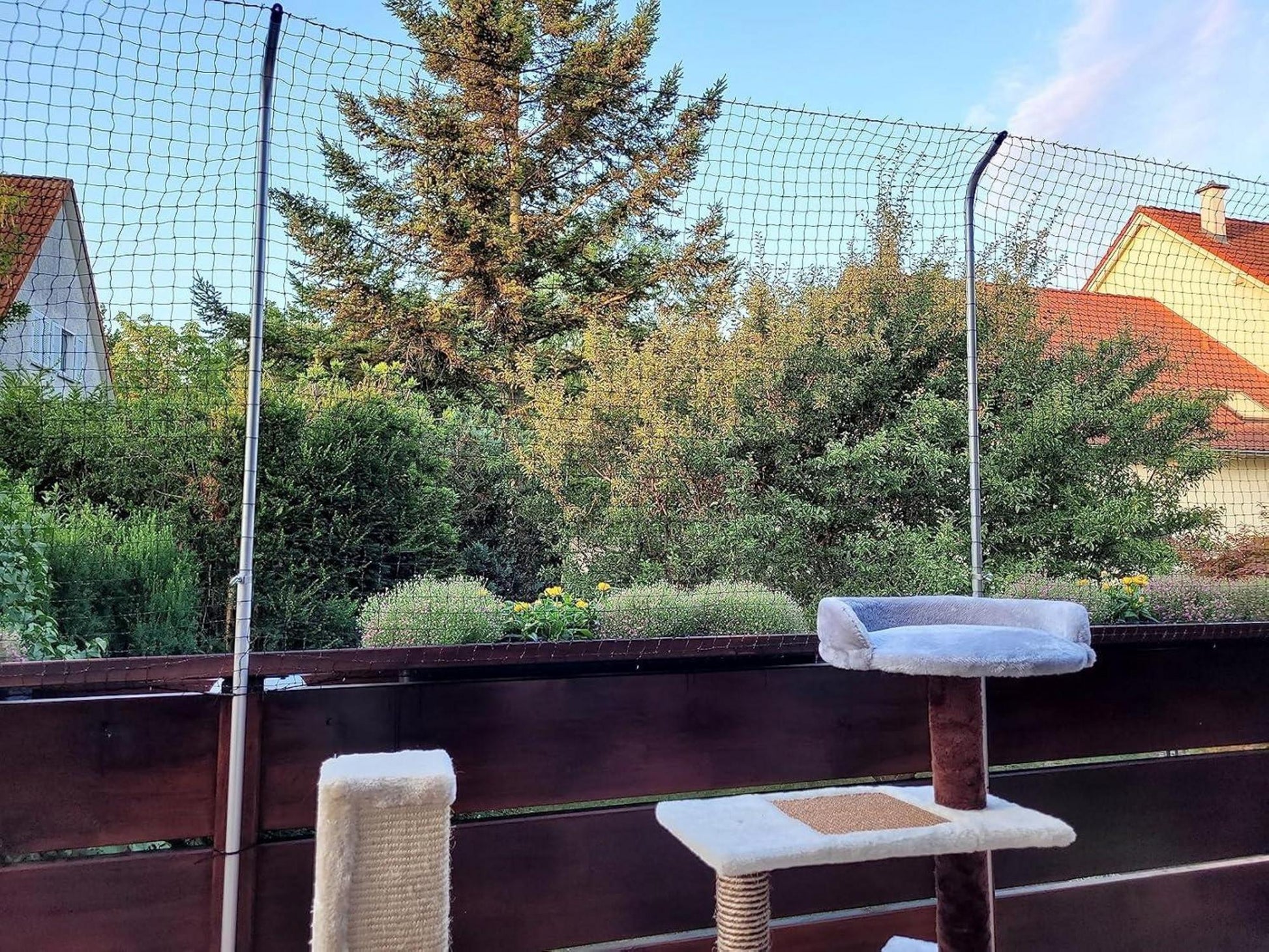Balkon Katzennetz 8x3m Schwarz mit Zubehör, langlebig und sicher