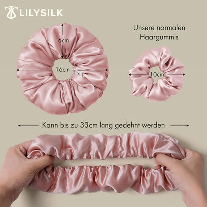LILYSILK Damen Riesen Seiden Haargummi in Rosa