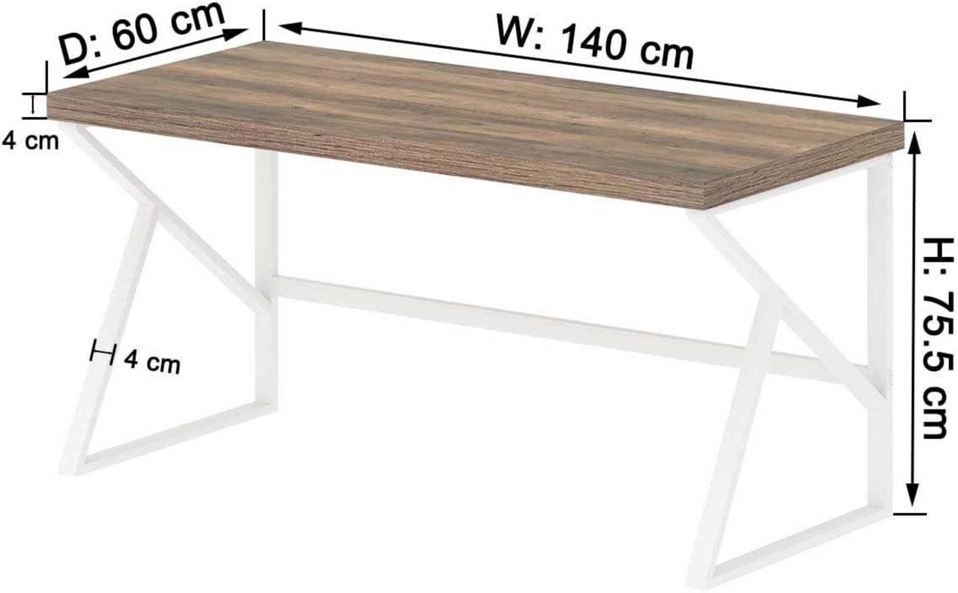 Schreibtisch PC Holz Bürotisch 140x60x75.5cm