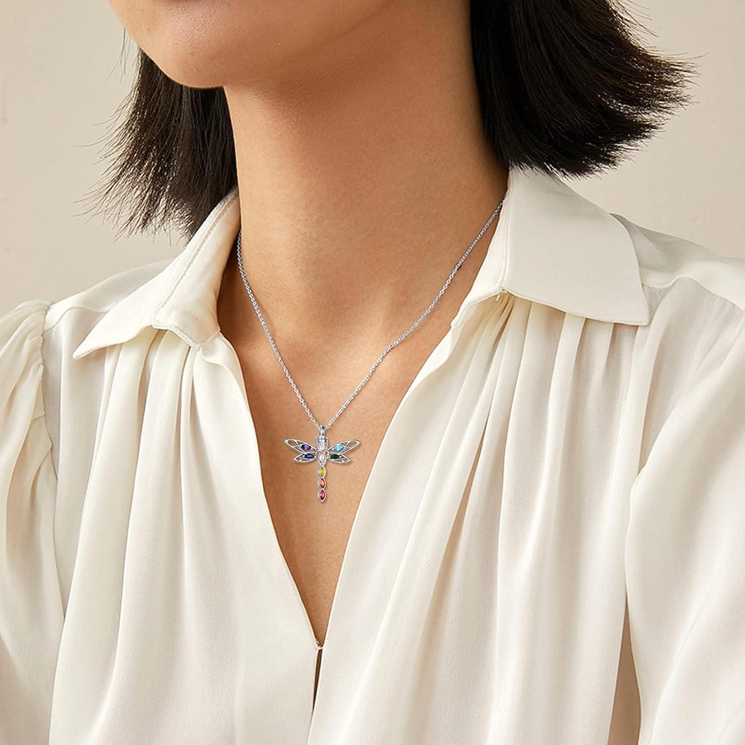 VONALA 925 Sterling Silber Libelle Urne Halskette für Asche