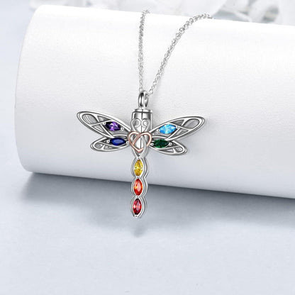 VONALA Dragonfly Urne Halskette 925 Sterling Silber Chakra Libelle