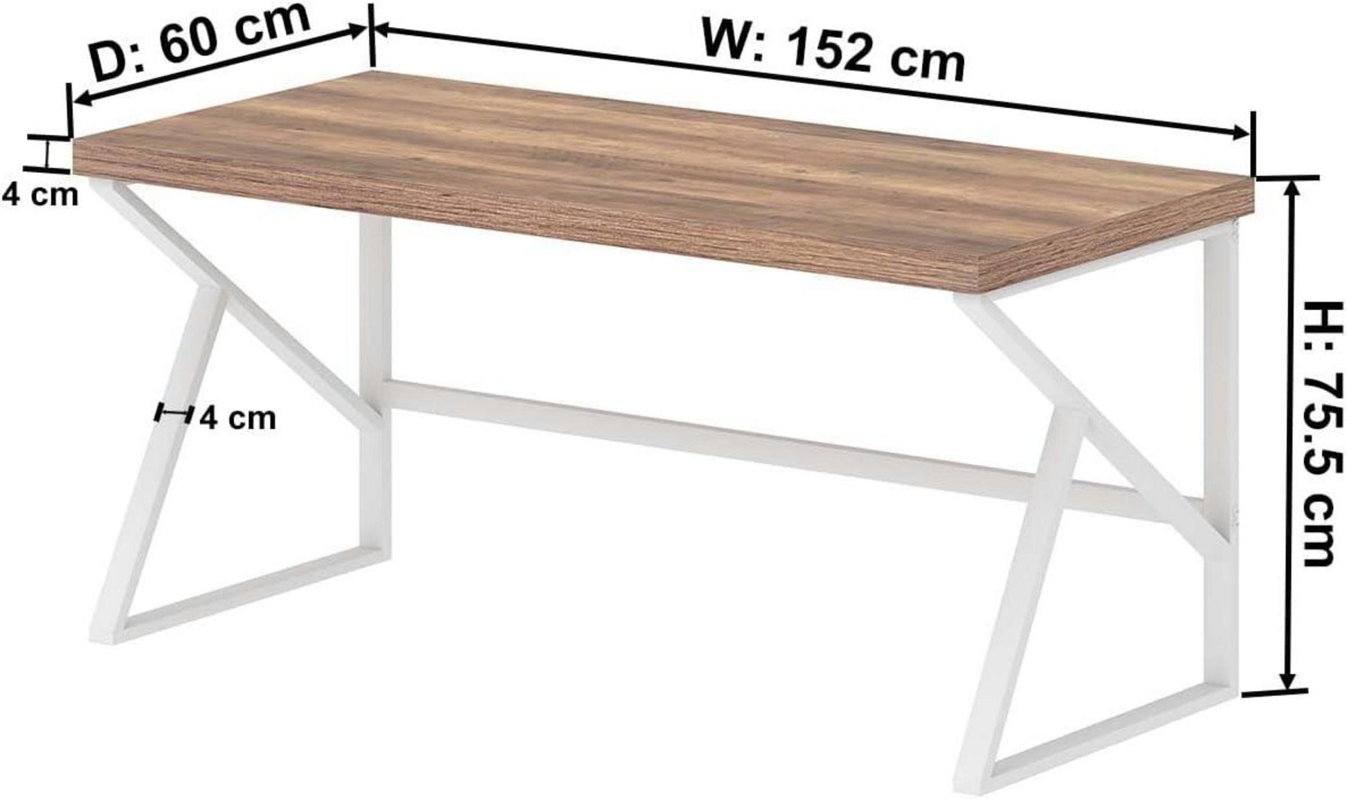 Mudmasa Schreibtisch PC Tisch Holz Metallgestell