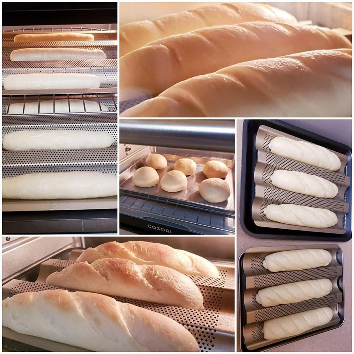 Baguette Backform Stahl – 3 Baguettes, Antihaftbeschichtet