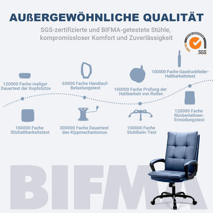 BASETBL Bürostuhl ergonomisch, Chefsessel PU