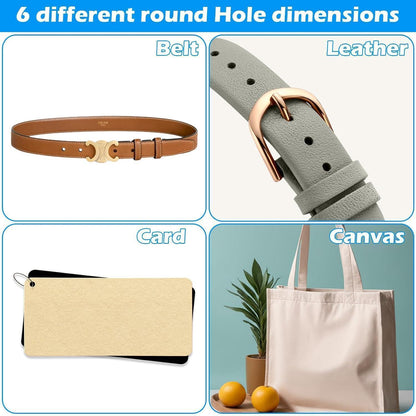 Leder Lochzange mit 6-fach Locher & Zubehör