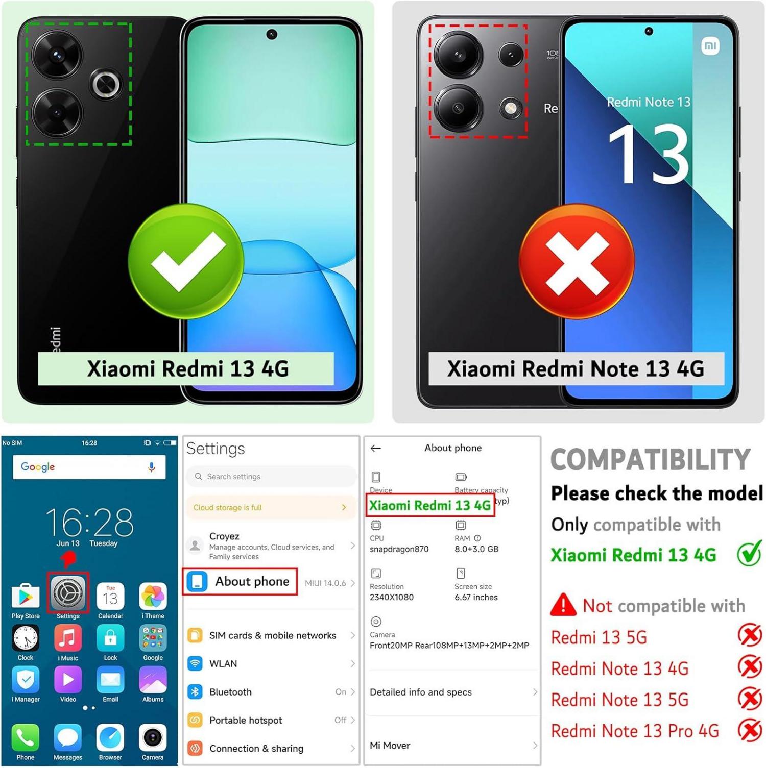 Leder Handyhülle Xiaomi Redmi 13 4G / Poco M6 Blau