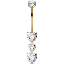 Bauchnabelpiercing Titan Herz Anhänger 14G 10-16mm