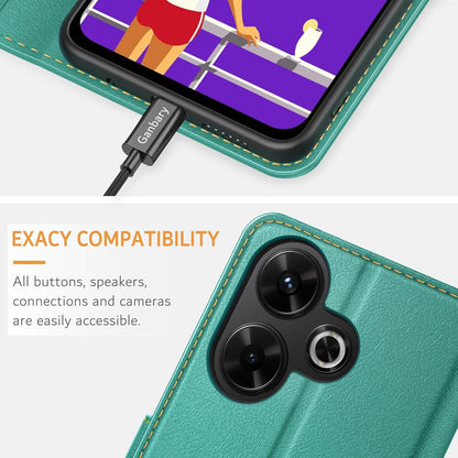 Xiaomi Redmi 13 4G Hülle Leder Klapphülle mit Kartenschlitz und Standfunktion