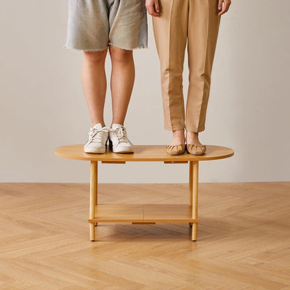 Teetisch Spleißdesign 2-stufiger Couchtisch Wohnzimmer TV-Tisch