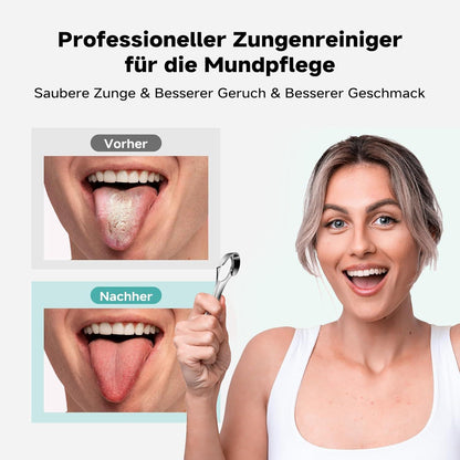 Zungenschaber mit Reiseetui aus Metall Tongue Scraper Cleaner