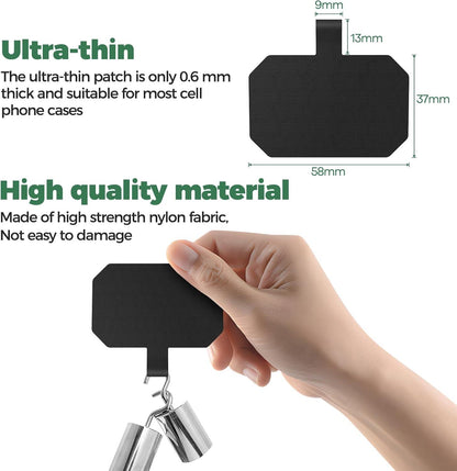 Caslord Handykette 2 Stück Universal Pad Halsband Schlüsselband - Schwarz+Blau