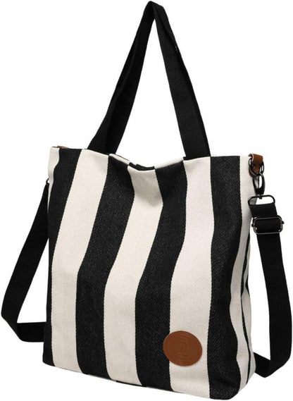 JANSBEN Damen Canvas Umhängetasche Schultertasche Groß Multifunktional Blau