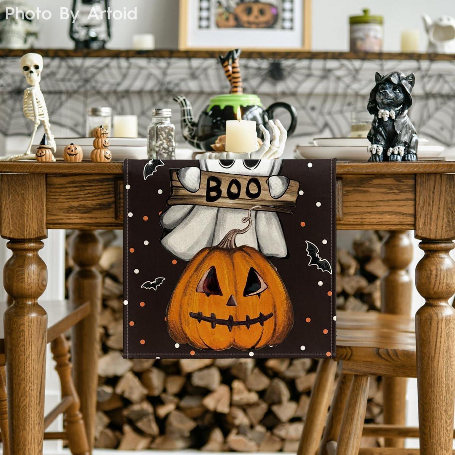 Artoid Mode Halloween Polka Dot Ghost Kürbisse Katze Boo