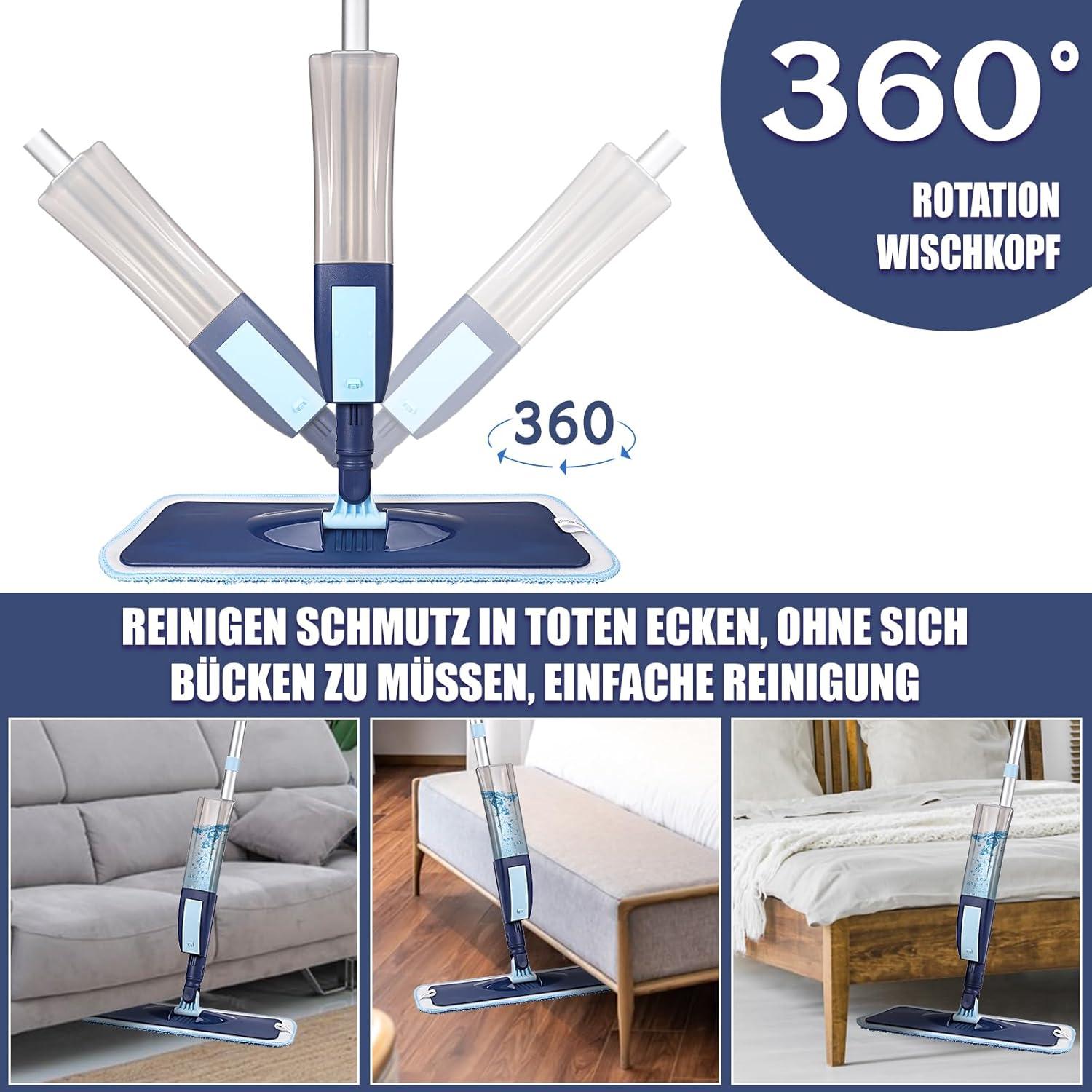 Sprühwischer mit 3 Mikrofaser Pads 400ML Wassertank