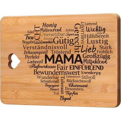Mama Geschenk Bambus Schneidebrett für beste Mutter Freude